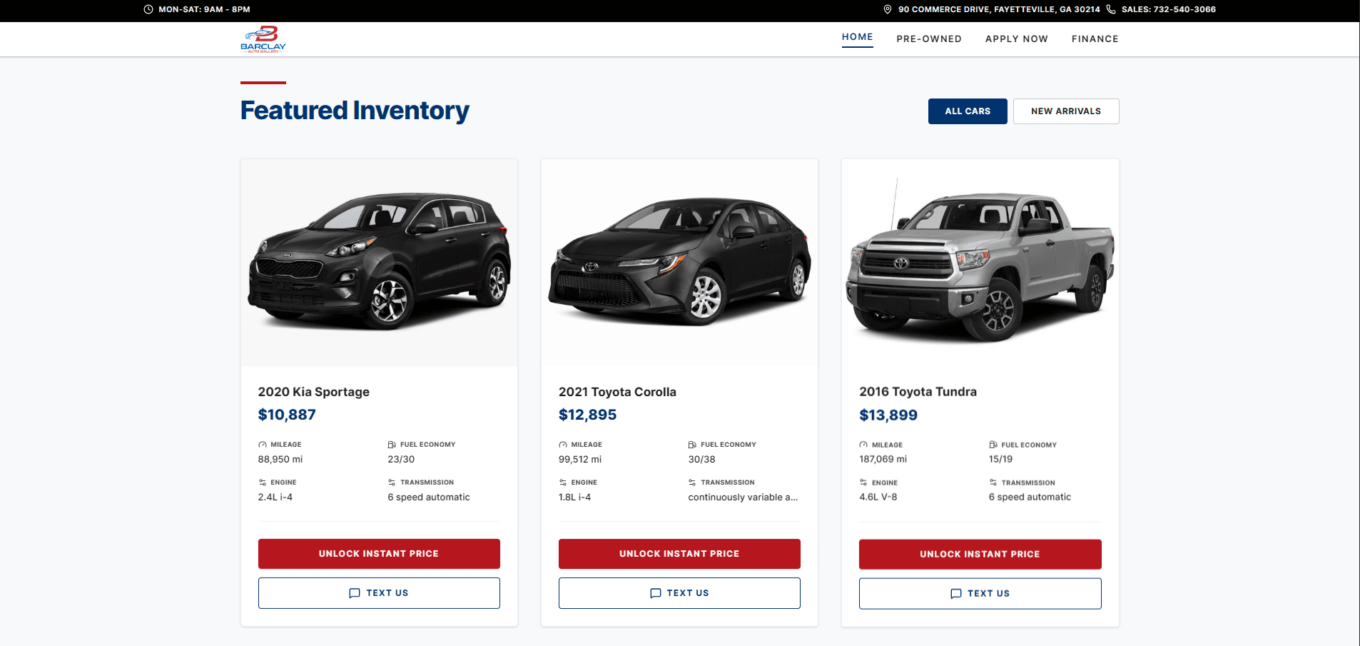 Barclay Auto Gallery — featured vehicles