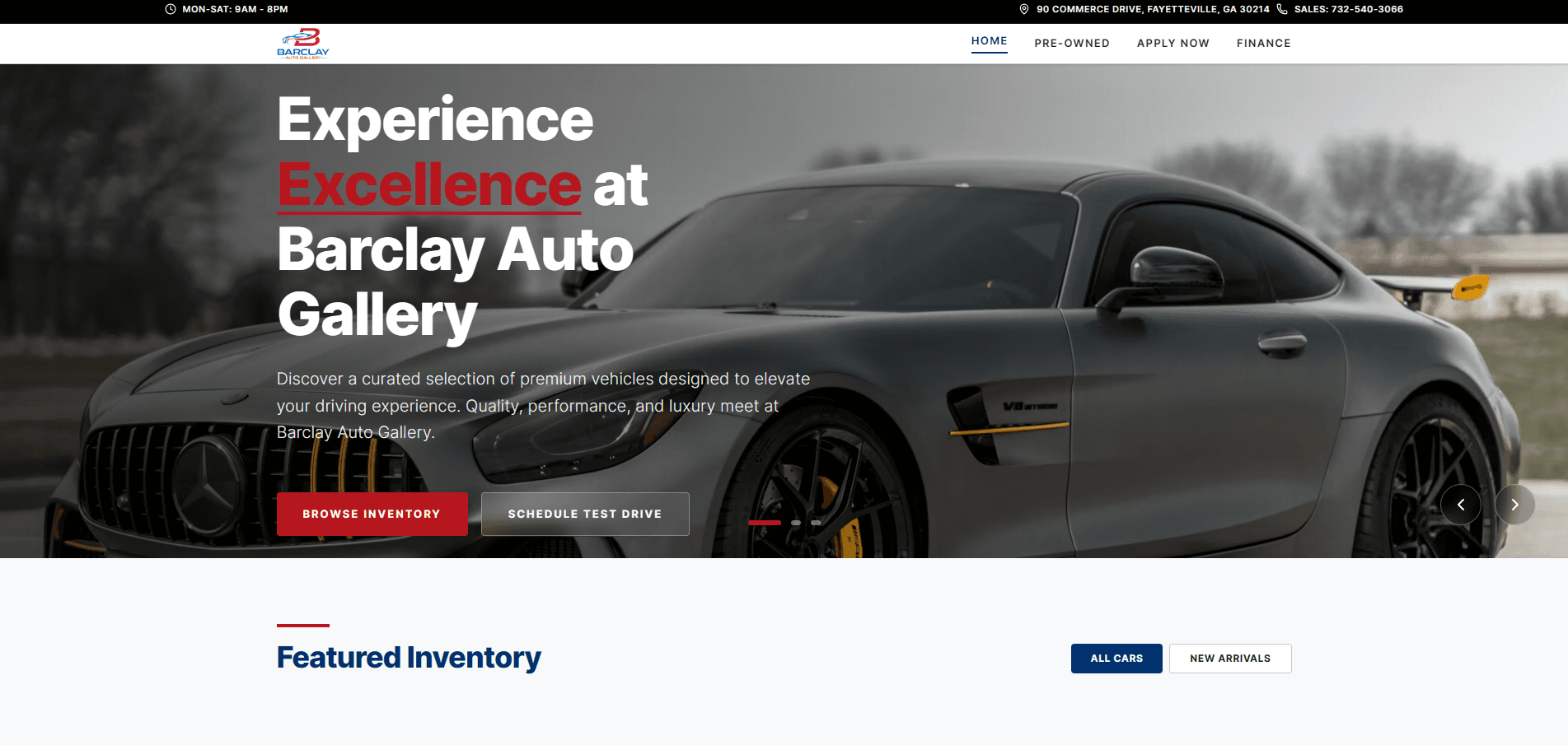 Barclay Auto Gallery — dealership homepage