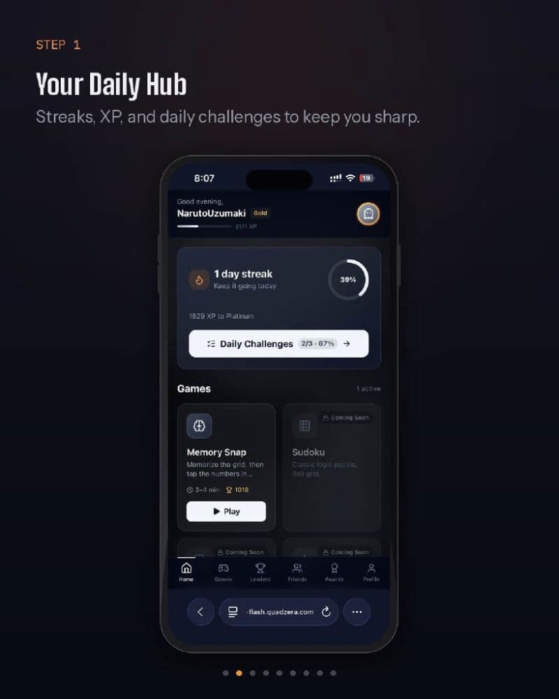 MindFlash — your daily hub