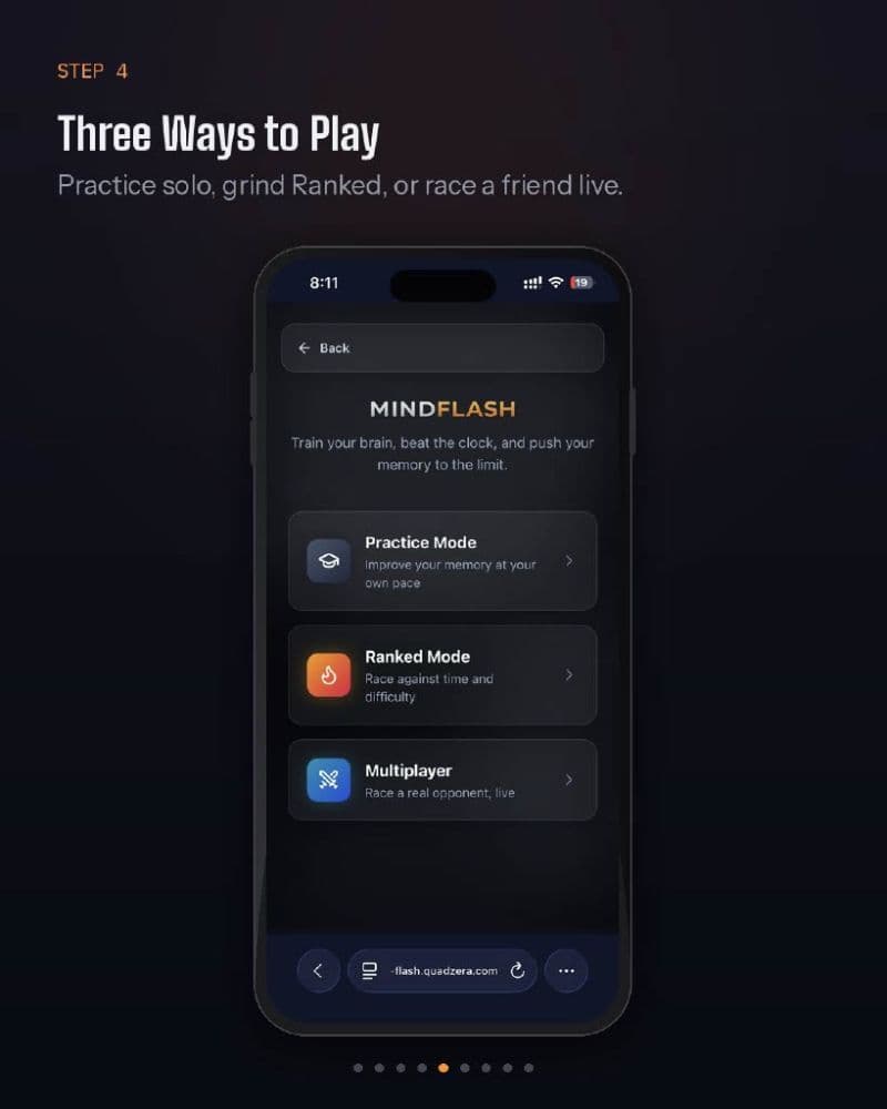 MindFlash — practice, ranked and multiplayer modes
