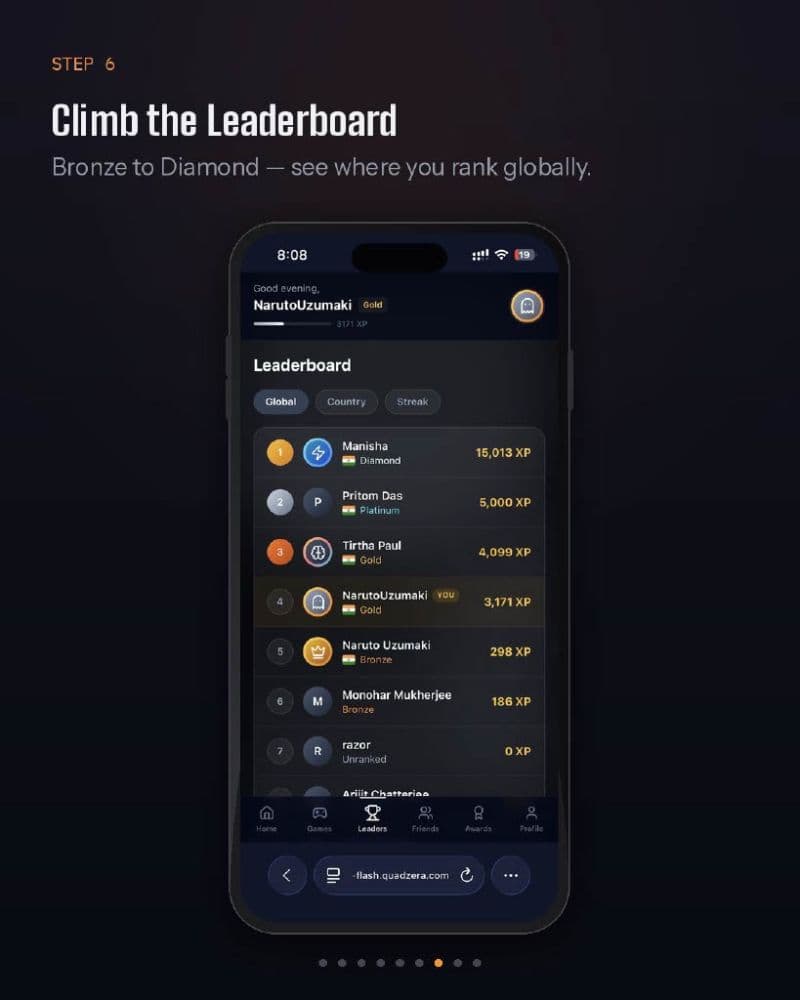MindFlash — leaderboard and progression